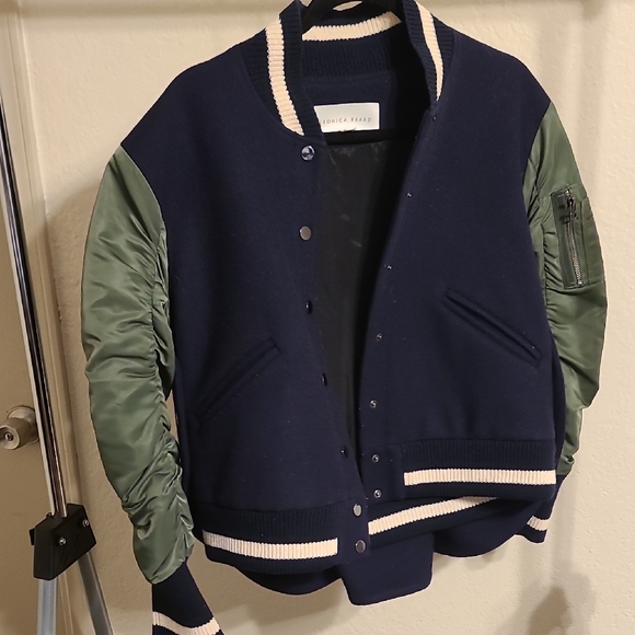 Veronica Beard Other - Veronica Beard Blue Green Varsity Jacket Wool Blend S
